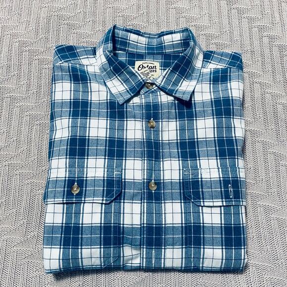 Orton blue plaid short sleeve button down - Picture 1 of 6